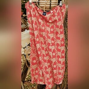Vintage EUC (LN)🔥GAP🔥 Women's 🩷 PInk Paisley 🩷 100% SILK Midi Skirt